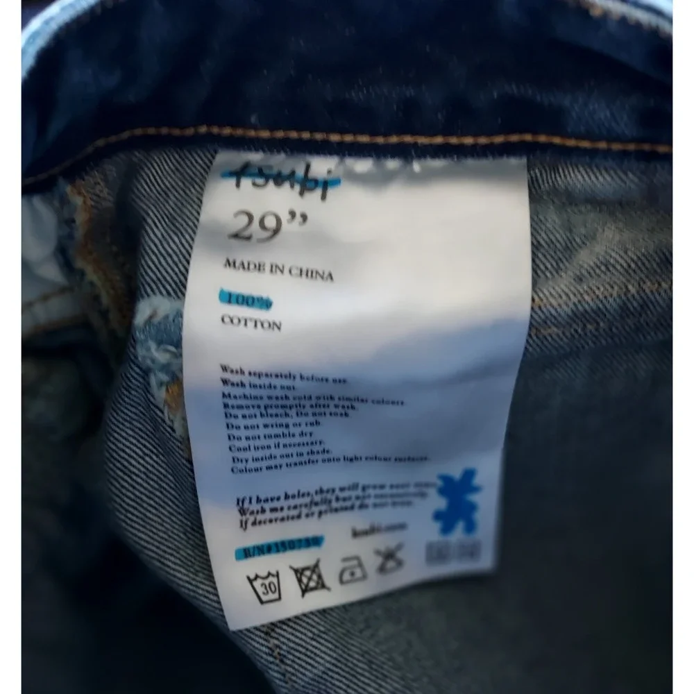 Ksubi‎ Women's Denim Mini Skirt Blue, Size 29 Raw Hem Snap Pockets - Picture 8 of 12